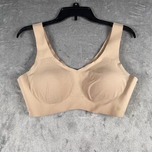 Honeylove Bra Womens XL Tan Sand V Neck Liftwear Wireless Support Padded Soft